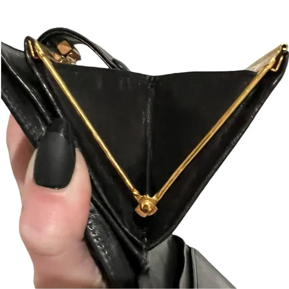 CHANEL Timeless CC Black Lambskin Kisslock Bifold Wallet